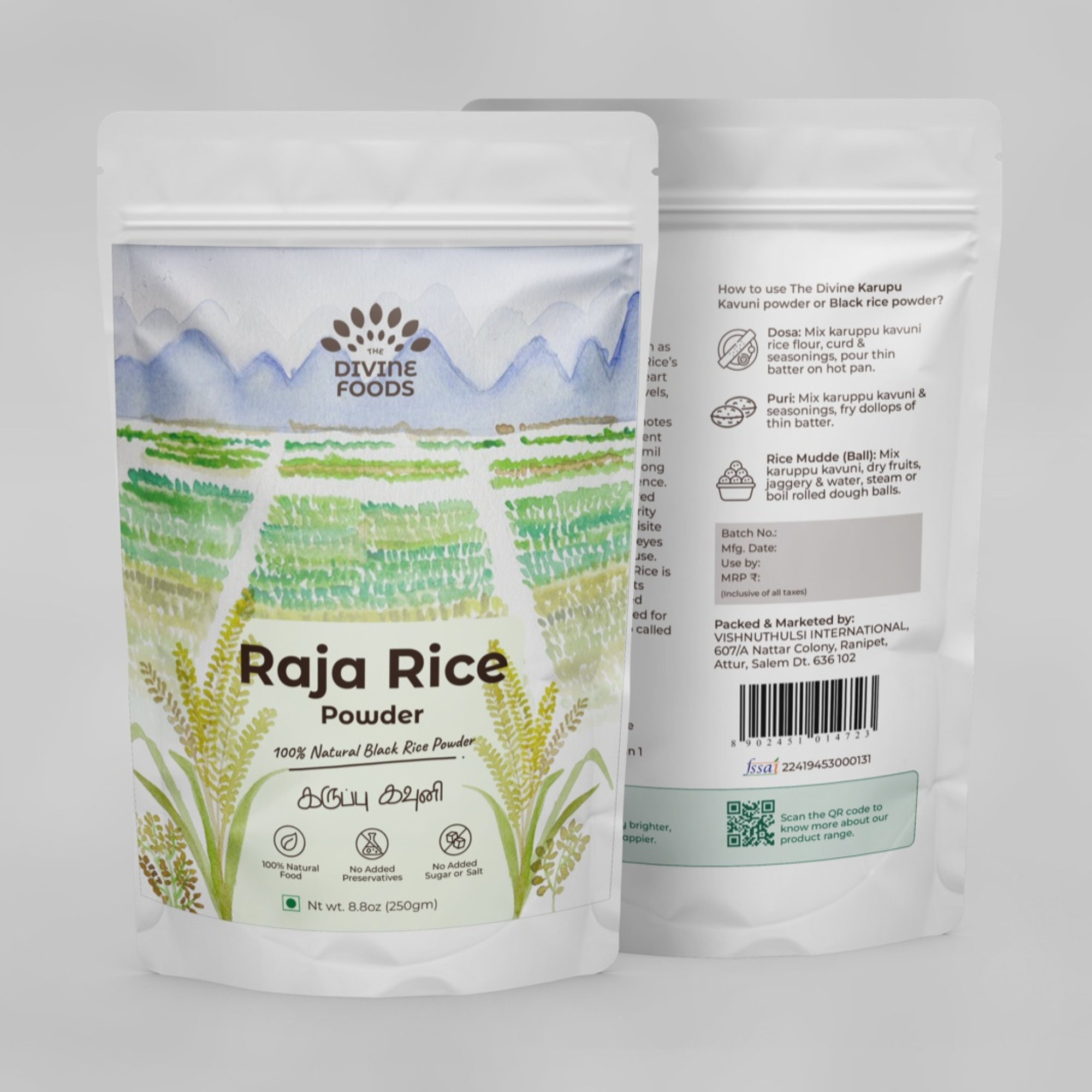 Raja Rice Porridge Mix (Karuppu Kavuni Kanji) for Weight loss and for Diabetes care 250 Gm